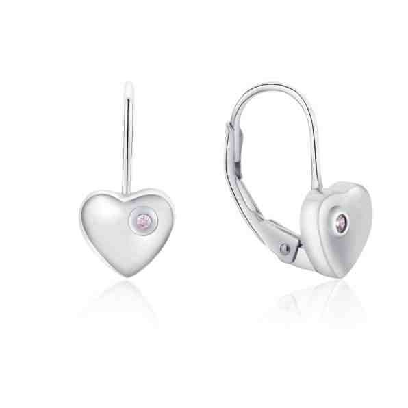 MOISS Něžné stříbrné náušnice se zirkony srdíčka E0000334 + 2 měsíce na vrácení zboží