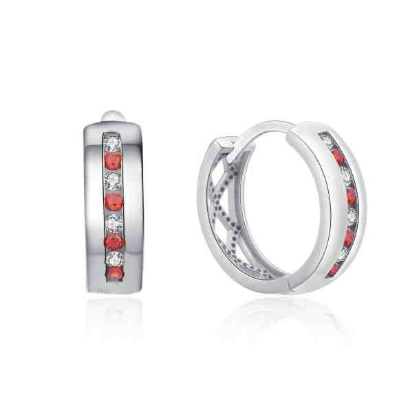 MOISS Stříbrné kruhové náušnice s barevnými zirkony E0000148 + 2 měsíce na vrácení zboží