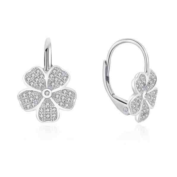 MOISS Okouzlující stříbrné náušnice se zirkony kytičky E0000564 + 2 měsíce na vrácení zboží