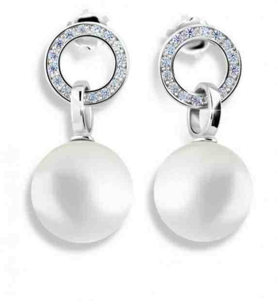 Cutie Jewellery Půvabné perlové náušnice z bílého zlata se zirkony Z6411-3123-10-X-2 + 2 měsíce na vrácení zboží