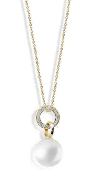 Cutie Jewellery Půvabný perlový přívěsek ze žlutého zlata se zirkony Z6303-3123-40-X-1 + 2 měsíce na vrácení zboží