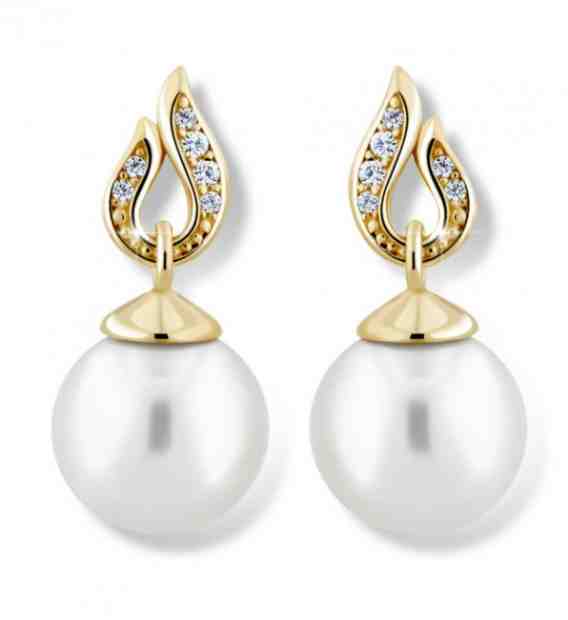 Cutie Jewellery Působivé perlové náušnice ze žlutého zlata Z6397-3125-10-X-1 + 2 měsíce na vrácení zboží