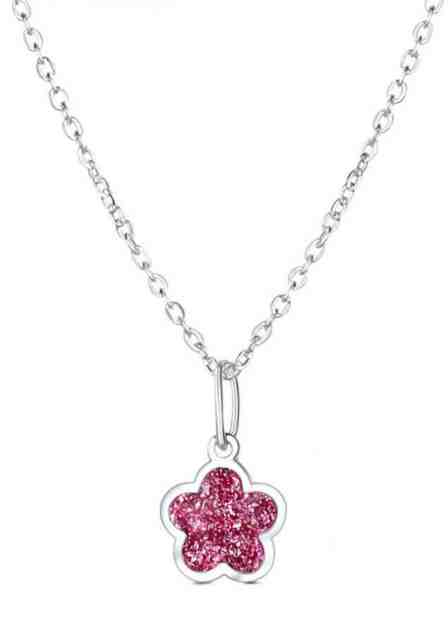 Praqia Něžný stříbrný náhrdelník Růžový květ KO6335_BR030_40_RH (řetízek, přívěsek) + 2 měsíce na vrácení zboží