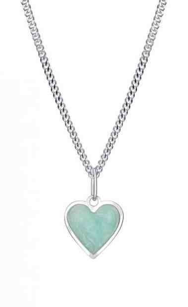 Praqia Romantický stříbrný náhrdelník Mint Heart KO6367_CU040_45_RH (řetízek, přívěsek) + 2 měsíce na vrácení zboží