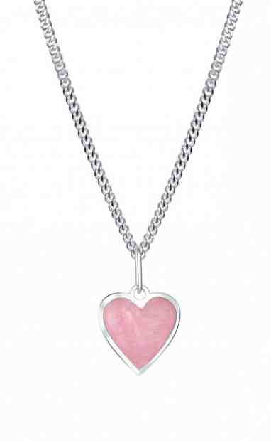Praqia Romantický stříbrný náhrdelník Pink Heart KO6066_CU040_45_RH (řetízek, přívěsek) + 2 měsíce na vrácení zboží