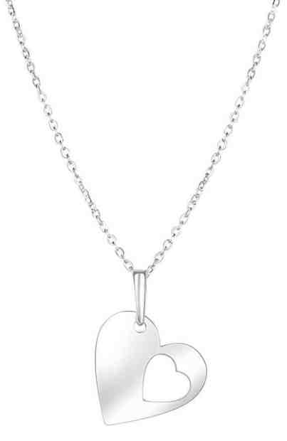 Praqia Romantický stříbrný náhrdelník Big love KO6328_BR030_45_RH (řetízek, přívěsek) + 2 měsíce na vrácení zboží