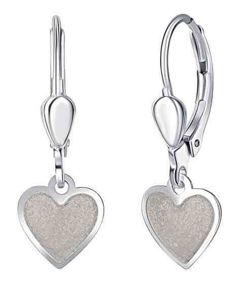 Praqia Dívčí stříbrné náušnice Krémové srdce NA6350_RH + 2 měsíce na vrácení zboží