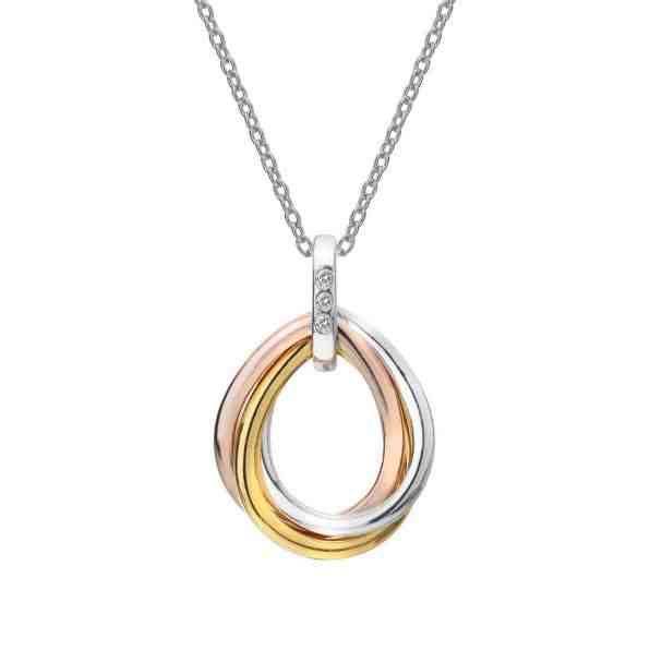 Hot Diamonds Tricolor náhrdelník s diamanty Trio Teardrop RG DP780 (řetízek, přívěsek) + 2 měsíce na vrácení zboží