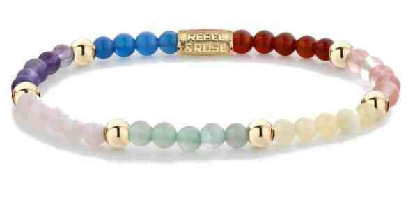 Rebel&Rose Půvabný korálkový náramek I’ve Got The Power RR-40085-G 16,5 cm - S + 2 měsíce na vrácení zboží