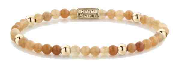 Rebel&Rose Elegantní korálkový náramek Orange Sky RR-40087-G 16,5 cm - S + 2 měsíce na vrácení zboží