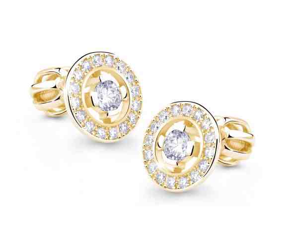 Cutie Diamonds Působivé peckové náušnice ze žlutého zlata s brilianty DZ6413-1988-30-00-X-1 + 2 měsíce na vrácení zboží