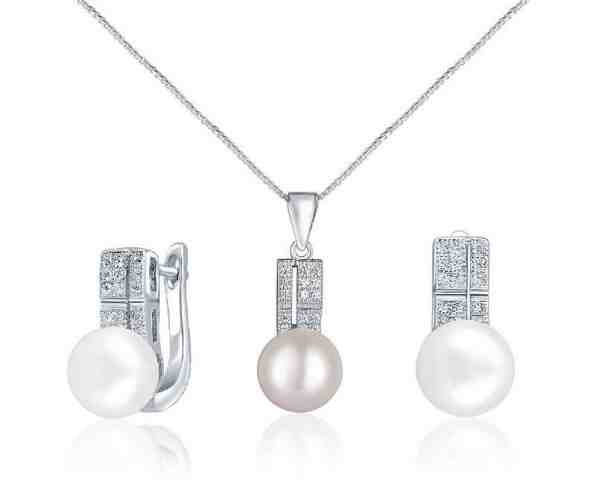 JwL Luxury Pearls Zvýhodněná perlová souprava šperků JL0644 a JL0645 (náhrdelník, náušnice) + 2 měsíce na vrácení zboží