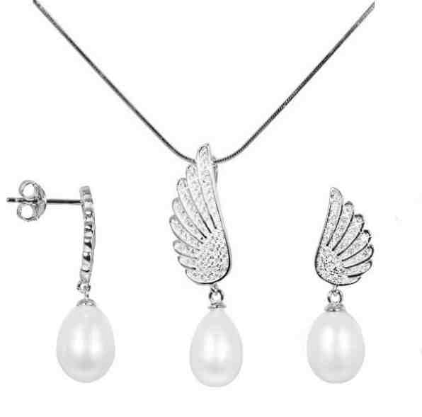 JwL Luxury Pearls Zvýhodněná perlová souprava šperků JL0534 a JL0535 (náhrdelník, náušnice) + 2 měsíce na vrácení zboží