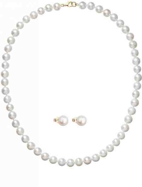 Evolution Group Zvýhodněná souprava zlatých šperků s perlami 922003.1, 921042.1 (náhrdelník, náušnice) + 2 měsíce na vrácení zboží