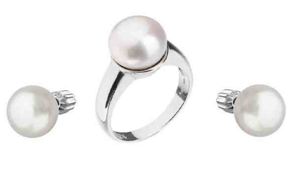 Evolution Group Zvýhodněná perlová souprava šperků Pavona 25001.1, 21004.1 (náušnice, prsten obvod 52 mm) + 2 měsíce na vrácení zboží