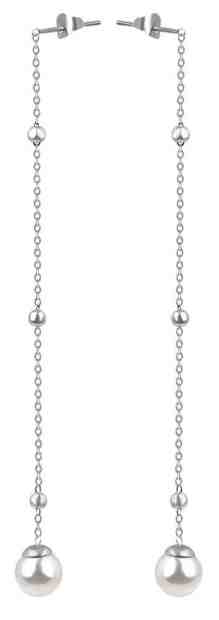 Troli Dlouhé ocelové náušnice s perličkou VEDE0141S-PE + 2 měsíce na vrácení zboží
