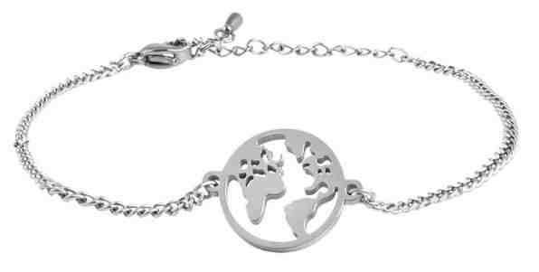 Troli Hravý ocelový náramek Mapa světa VCBW012S + 2 měsíce na vrácení zboží