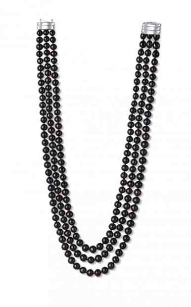 JwL Luxury Pearls Luxusní třířadý náhrdelník z pravých černých perel JL0669 + 2 měsíce na vrácení zboží