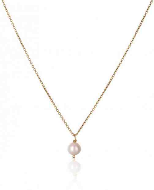 JwL Luxury Pearls Krásný pozlacený náhrdelník s pravou bílou perlou JL0679 + 2 měsíce na vrácení zboží