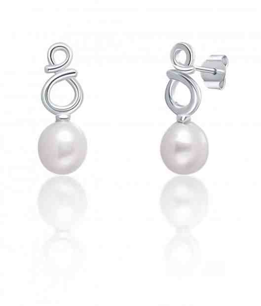 JwL Luxury Pearls Jemné stříbrné náušnice s pravými bílými perlami JL0683 + 2 měsíce na vrácení zboží