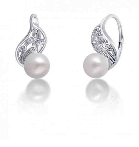 JwL Luxury Pearls Půvabné stříbrné náušnice s pravou bílou perlou JL0706 + 2 měsíce na vrácení zboží