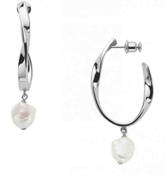 Skagen Luxusní ocelové náušnice s pravými perlami Agnethe SKJ1396040 + 2 měsíce na vrácení zboží