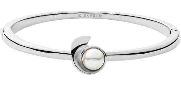 Skagen Pevný ocelový náramek s perlou Agnethe SKJ1368040 + 2 měsíce na vrácení zboží