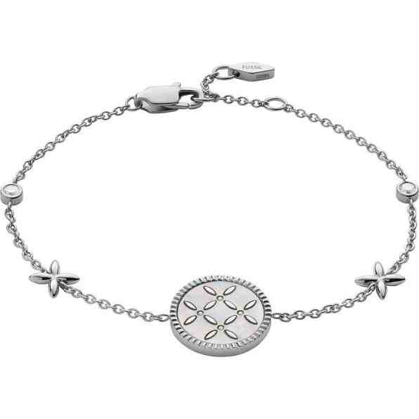 Fossil Ocelový náramek s květinovým vzorem Classics JF03539040 + 2 měsíce na vrácení zboží