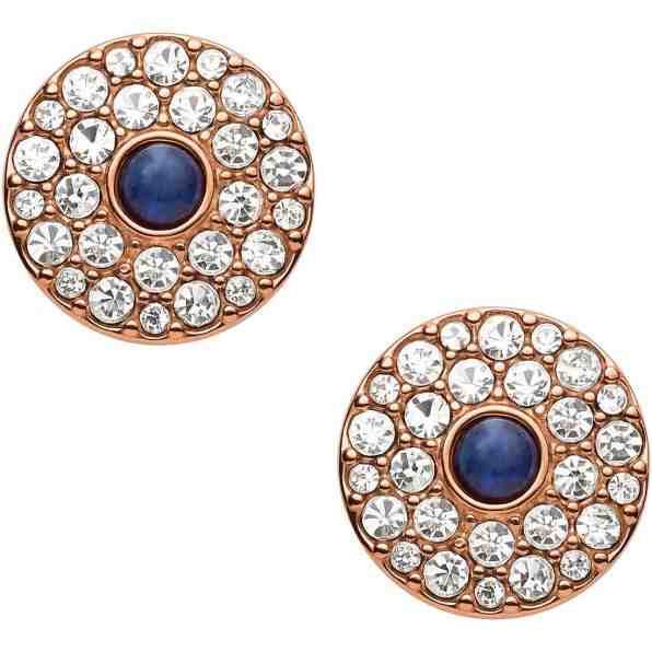 Fossil Okouzlující bronzové náušnice Vintage Glitz JF03583791 + 2 měsíce na vrácení zboží