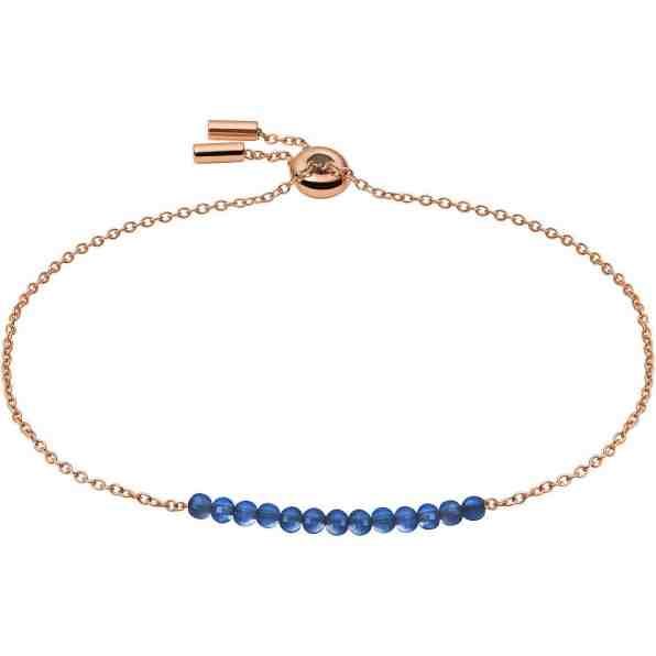 Fossil Bronzový náramek s modrými korálky Vintage Iconic JF03651791 + 2 měsíce na vrácení zboží