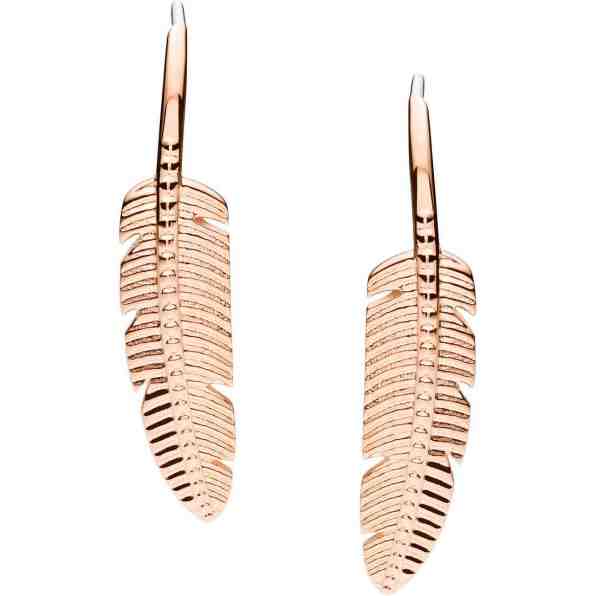 Fossil Bronzové náušnice peříčko Classics JF03668791 + 2 měsíce na vrácení zboží