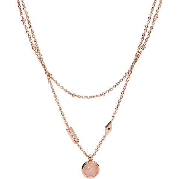 Fossil Bronzový dvojitý náhrdelník Classics JF03674791 + 2 měsíce na vrácení zboží