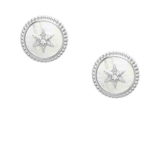 Fossil Něžné stříbrné náušnice s perletí JFS00500040 + 2 měsíce na vrácení zboží