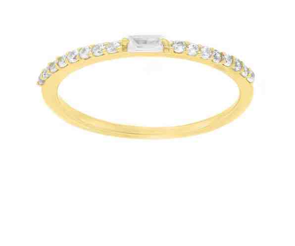 Brilio Silver Něžný pozlacený prsten se zirkony GR006Y 48 mm + 2 měsíce na vrácení zboží