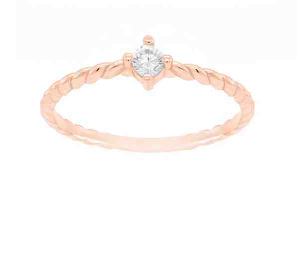 Brilio Silver Bronzový minimalistický prsten se zirkonem GR022R 52 mm + 2 měsíce na vrácení zboží