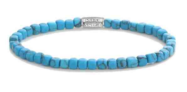 Rebel&Rose Tyrkysový korálkový náramek Roll The Dice RR-40094-S 20 cm - L+ + 2 měsíce na vrácení zboží