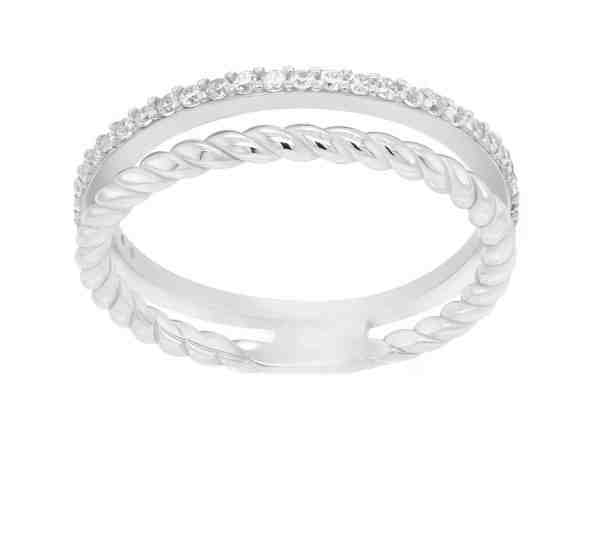 Brilio Silver Půvabný stříbrný prsten se zirkony GR044W 54 mm + 2 měsíce na vrácení zboží