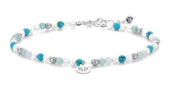 Rebel&Rose Něžný korálkový náramek na nohu Anklet Blue fantasy RR-AK001-S 22,5 - 24,5 cm - S + 2 měsíce na vrácení zboží