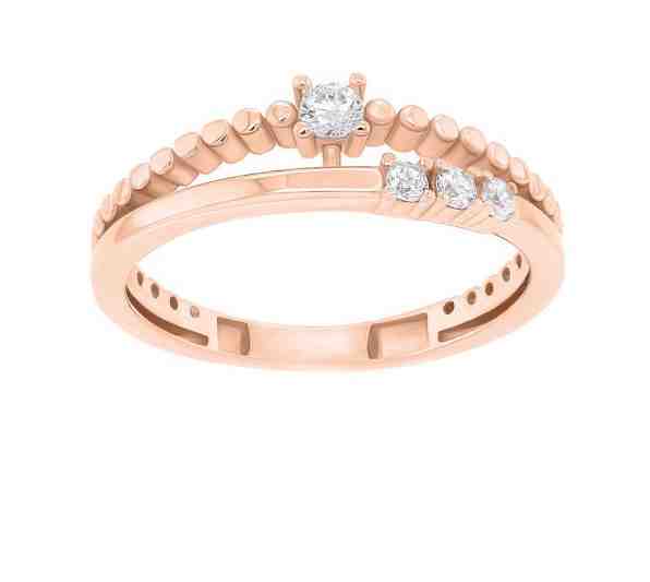 Brilio Silver Něžný bronzový prsten se zirkony GR045R 62 mm + 2 měsíce na vrácení zboží