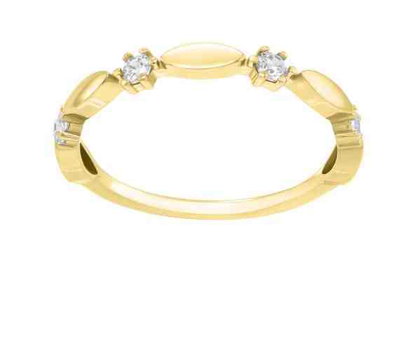 Brilio Silver Třpytivý pozlacený prsten se zirkony GR048Y 50 mm + 2 měsíce na vrácení zboží