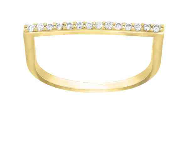 Brilio Silver Stylový pozlacený prsten se zirkony GR062Y 54 mm + 2 měsíce na vrácení zboží