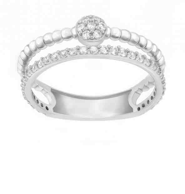 Brilio Silver Úchvatný stříbrný prsten se zirkony GR063W 56 mm + 2 měsíce na vrácení zboží