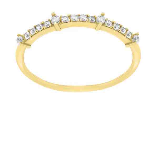 Brilio Silver Něžný pozlacený prsten se zirkony GR075Y 52 mm + 2 měsíce na vrácení zboží