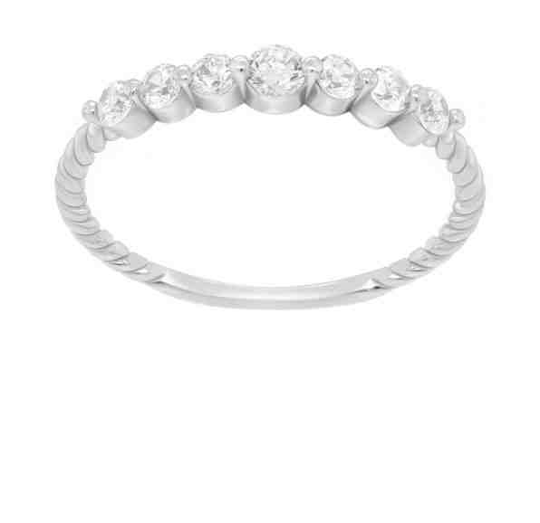 Brilio Silver Třpytivý stříbrný prsten se zirkony GR162W 58 mm + 2 měsíce na vrácení zboží