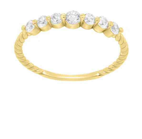 Brilio Silver Třpytivý pozlacený prsten se zirkony GR162Y 60 mm + 2 měsíce na vrácení zboží