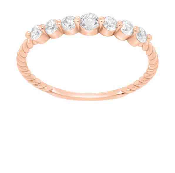 Brilio Silver Třpytivý bronzový prsten se zirkony GR162R 62 mm + 2 měsíce na vrácení zboží