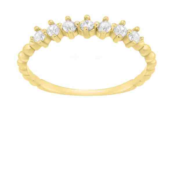 Brilio Silver Půvabný pozlacený prsten se zirkony SR031Y 56 mm + 2 měsíce na vrácení zboží