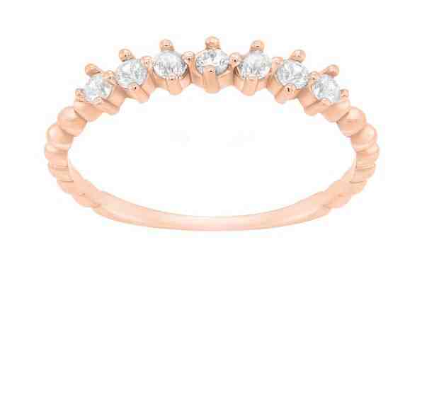 Brilio Silver Půvabný bronzový prsten se zirkony SR031R 48 mm + 2 měsíce na vrácení zboží