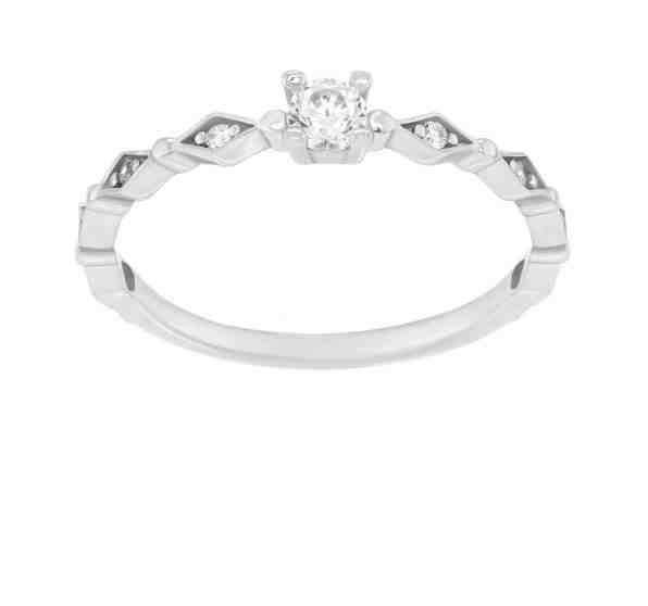 Brilio Silver Krásný stříbrný prsten se zirkony SR035W 58 mm + 2 měsíce na vrácení zboží