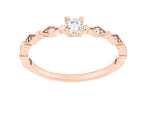 Brilio Silver Krásný bronzový prsten se zirkony SR035R 54 mm + 2 měsíce na vrácení zboží